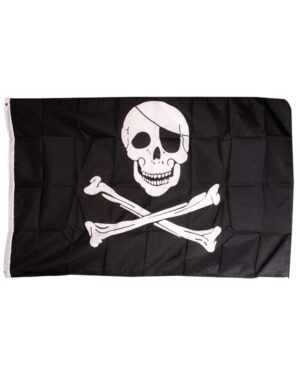 Kombat UK Jolly Roger Flag (Skull & Crossbones) Hemmed and Eyeleted 5' x 3'