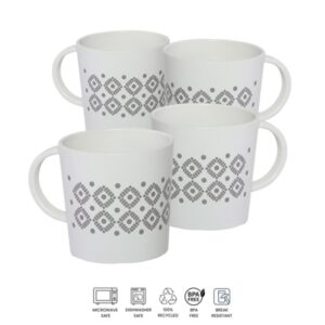 Pennine DOMINO 4pc RPET Mug Set 100% Recycled Plastic Caravan Motorhome ME476