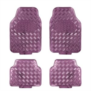 Streetwize Universal Pink Metallic Checker Rubber Girls Car Floor Mats Set SWTP6