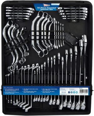 Streetwize 50-Piece Assorted Spanner Set Garage Tool Kit SWTOOL55