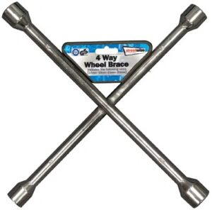 Streetwize 4 Way Silver Wheel Brace - Durable Chrome Steel Construction - SWWB2