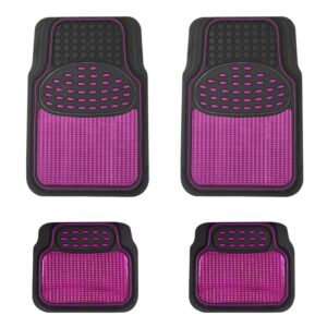 Streetwize Revelation Black & Metallic Pink Heavy Duty Rubber Car Mats SWTP7