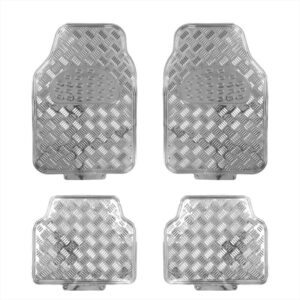 Streetwize Chrome Checker Plate Rubber Floor Mat Set SWUXM1