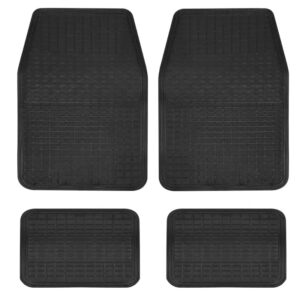 Streetwize Budget Universal 4 piece Rubber Car Van Mat Set - Black BRMS